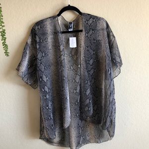 Sheer snakeskin kimono